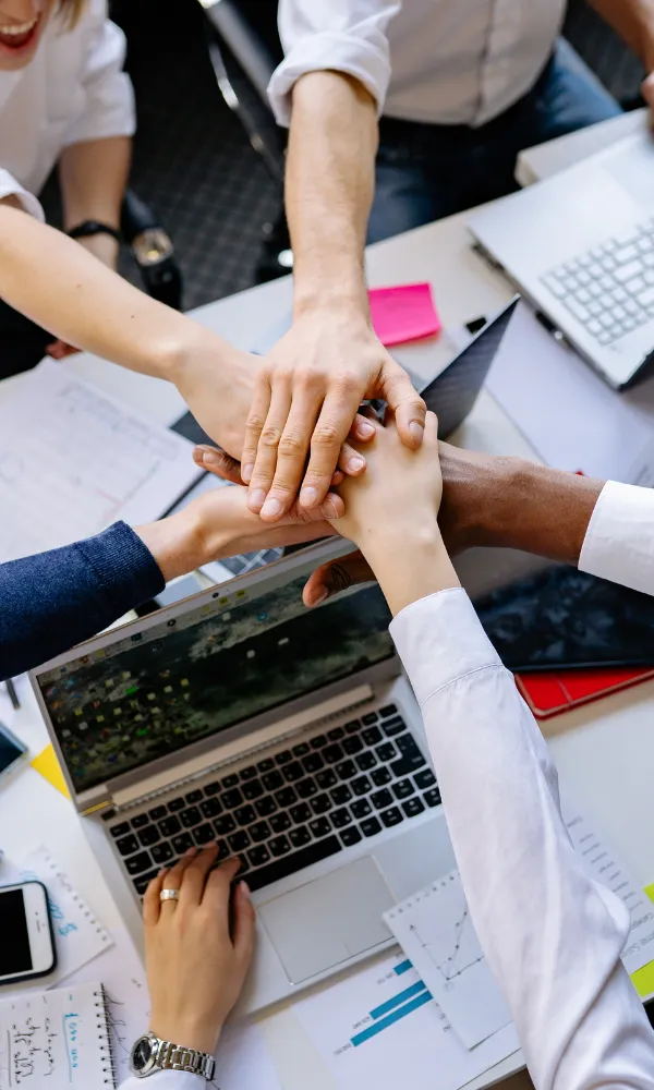 team member hands